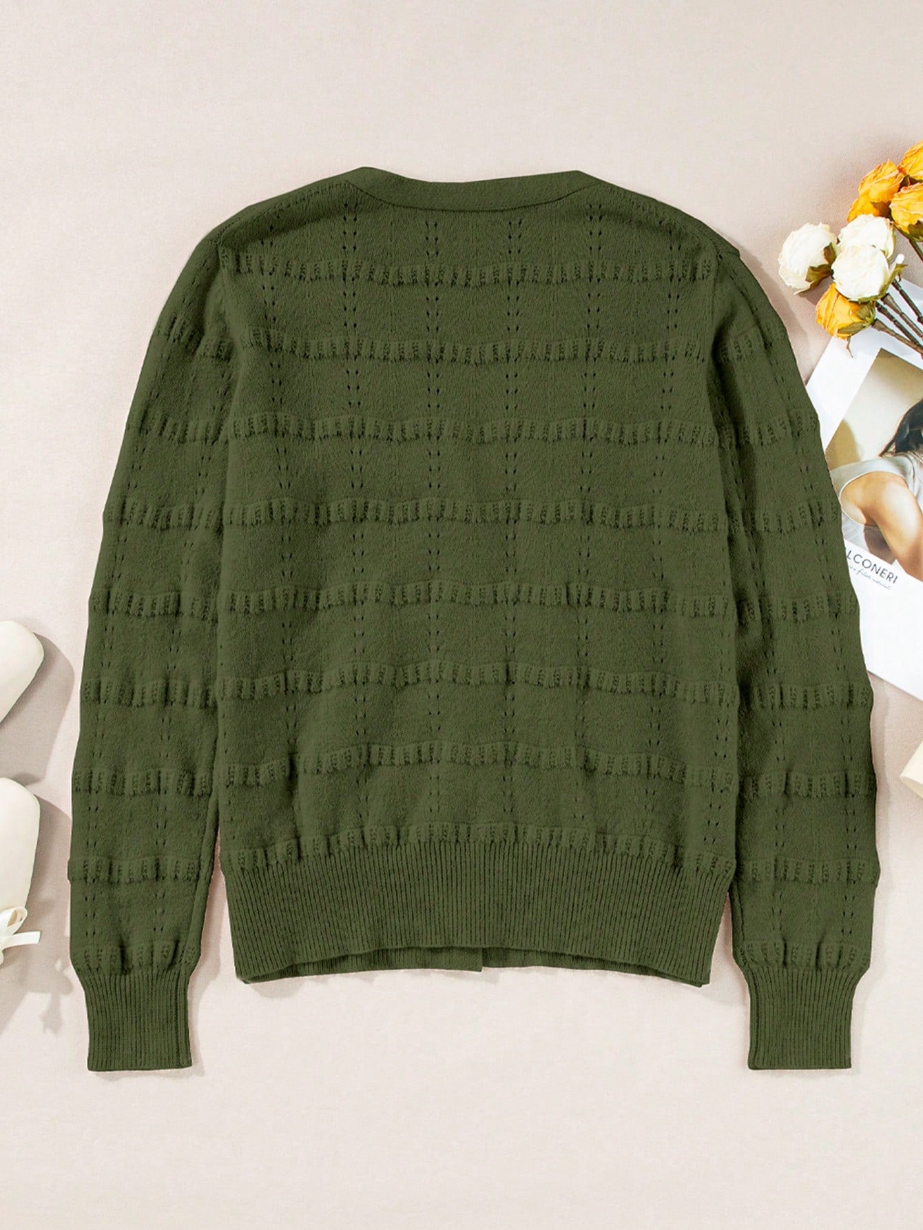 Cardigan Sweaters For Women Button Down Open Front Lightweight V Neck Sweater Crochet Tops Fall Winter Outfits