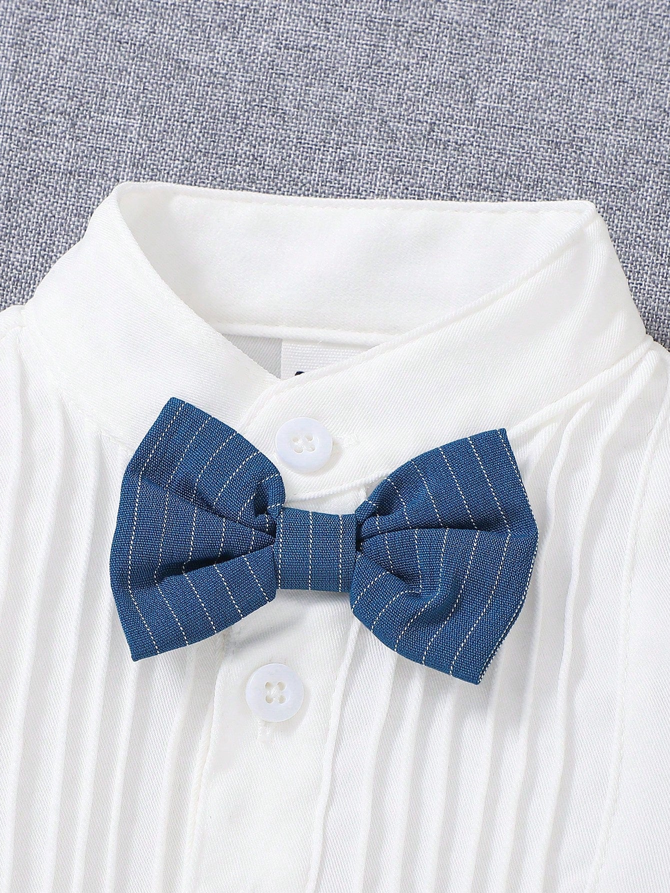 Baby Boy Gentleman Outfit Baby Boys Clothes Long Sleeve Bowtie Shirt + Comfortable Bib