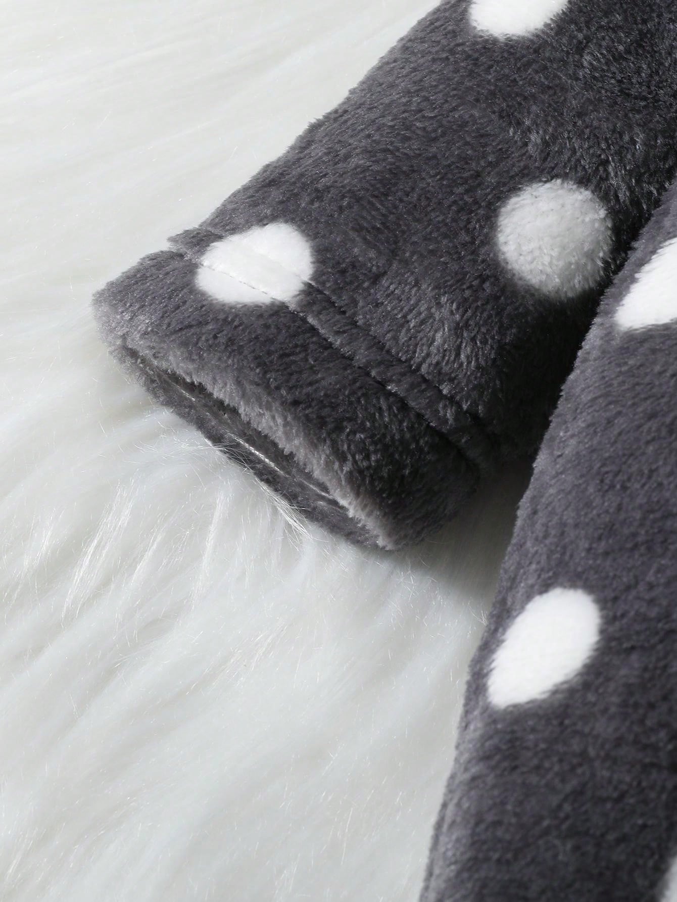 Newborn Baby Long Sleeve Polka Dot Animal Face Embroidery 3D Ear One-Piece Jumpsuit
