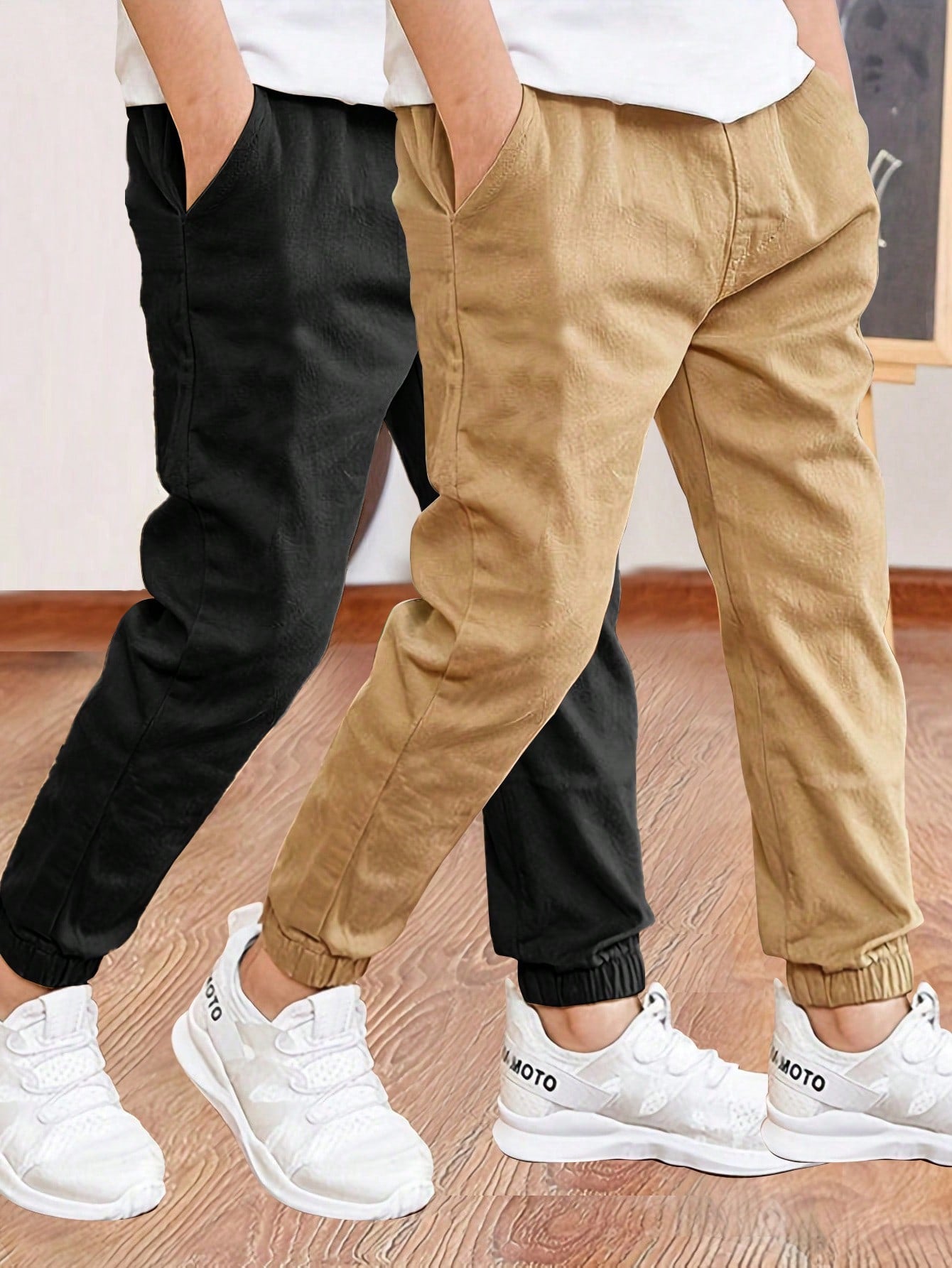 2pcs Teenage Boys Casual Summer Sports Outdoor Cargo Pants, Spring & Autumn