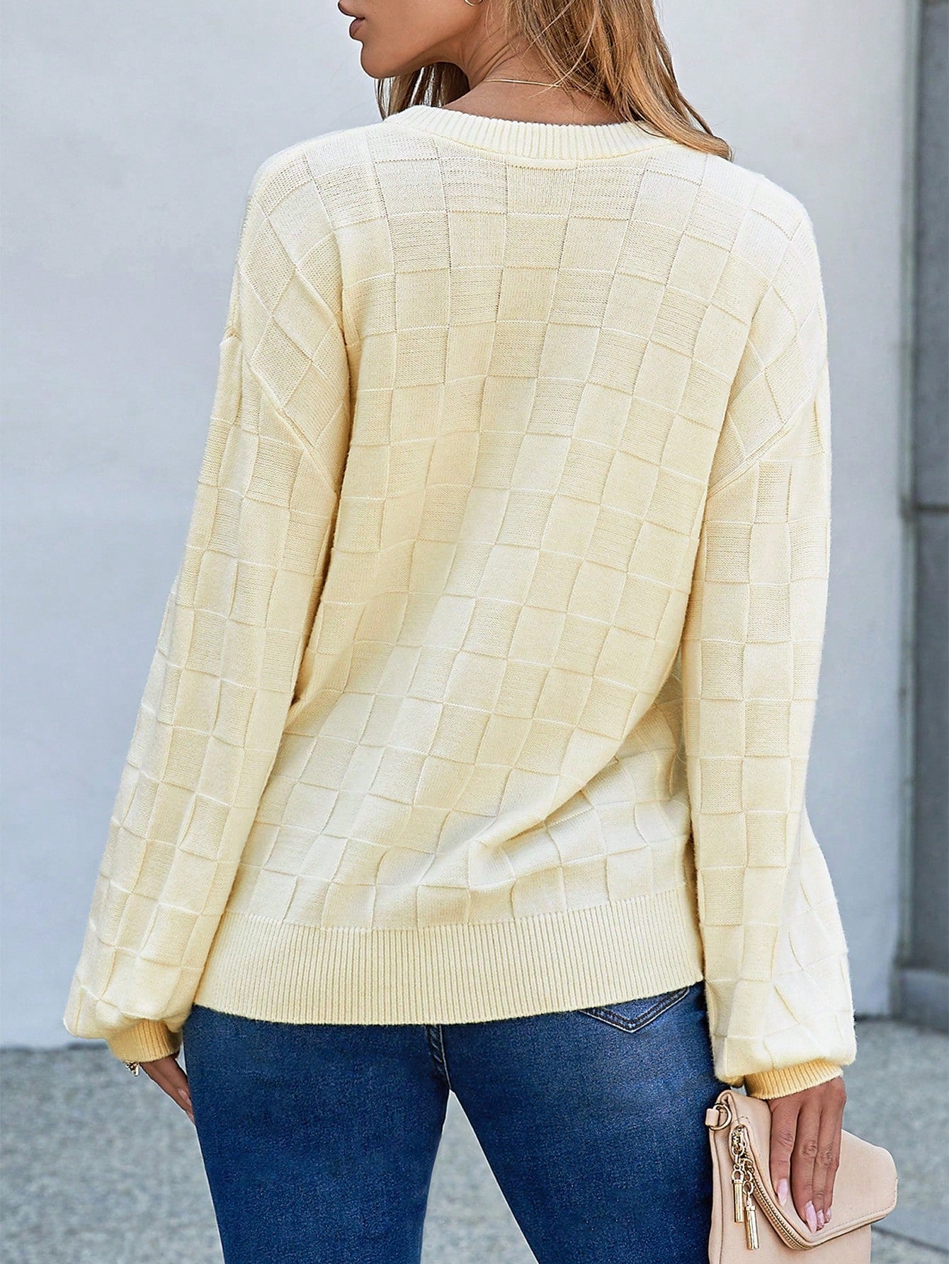 Womens Cropped Chunky Cardigans Sweaters Trendy Lightweight Long Sleeve Checkered Knit Open Front Button Tops Outfits