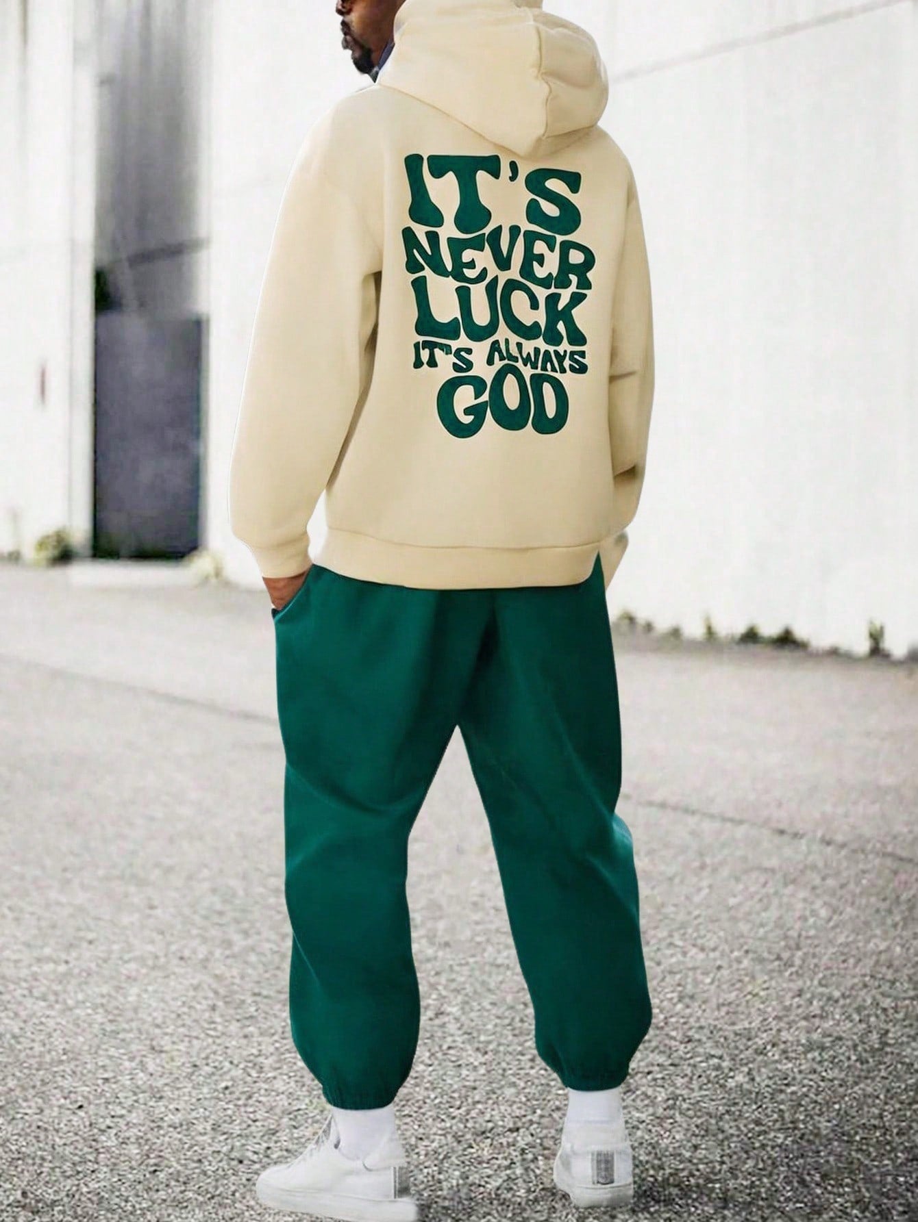2pcs Tween Boy Casual Fun Letter Graphic Hooded Sweatshirt & Elastic Waist Pants Outfit Set