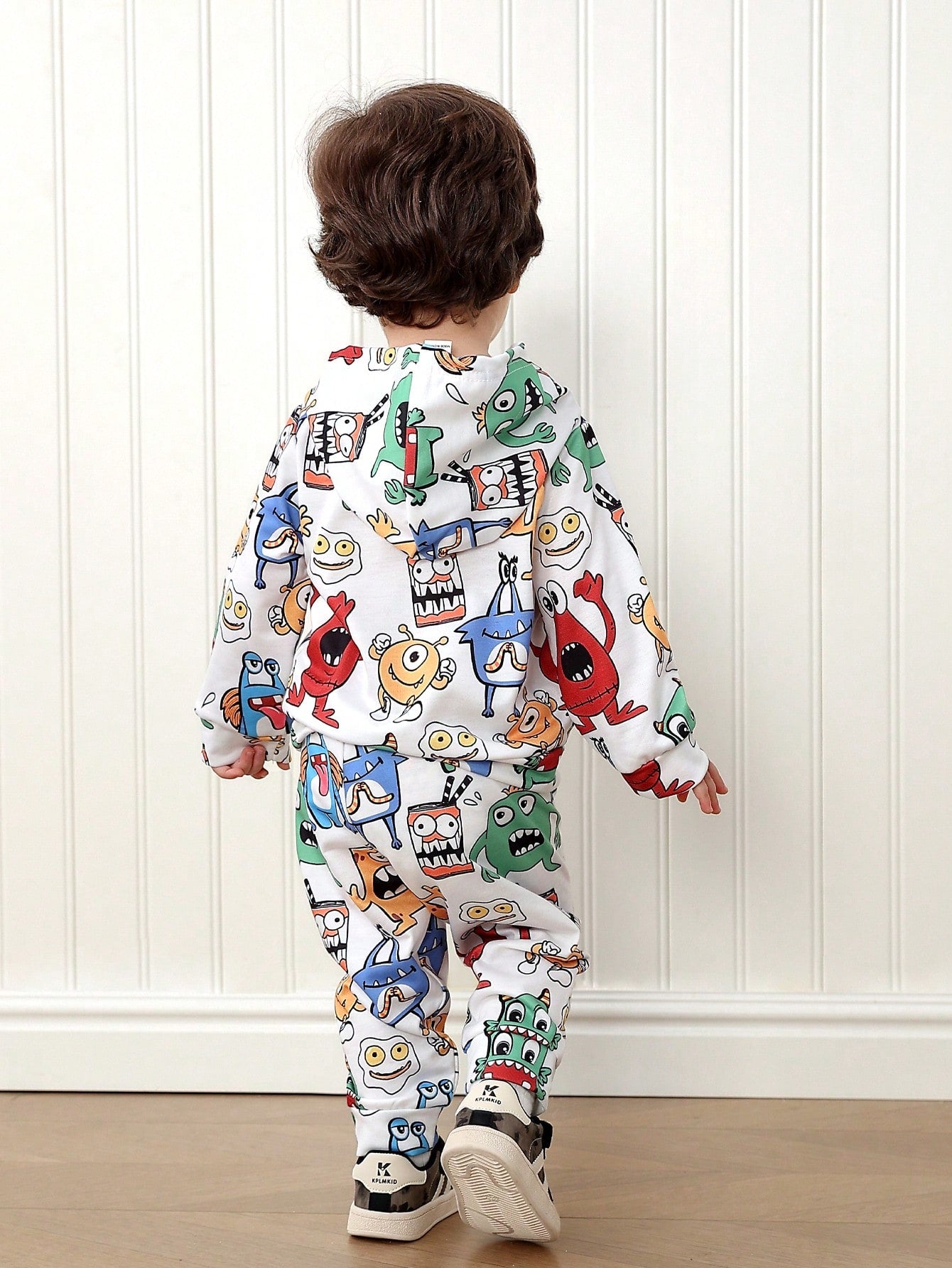 Baby Boys Cute Monster Graphic Hoodie Set,