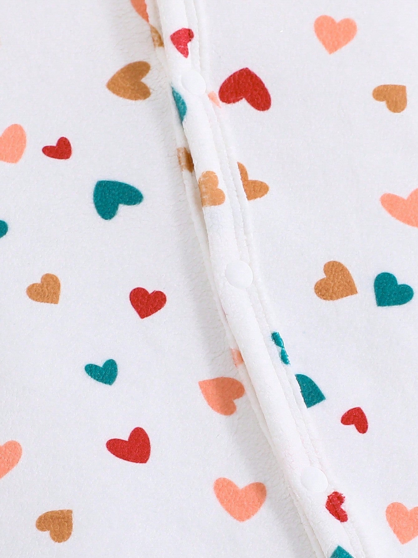 Newborn Simple Fashion Full Print Cute Heart Pattern Long Sleeve Jumpsuit With Headband Set