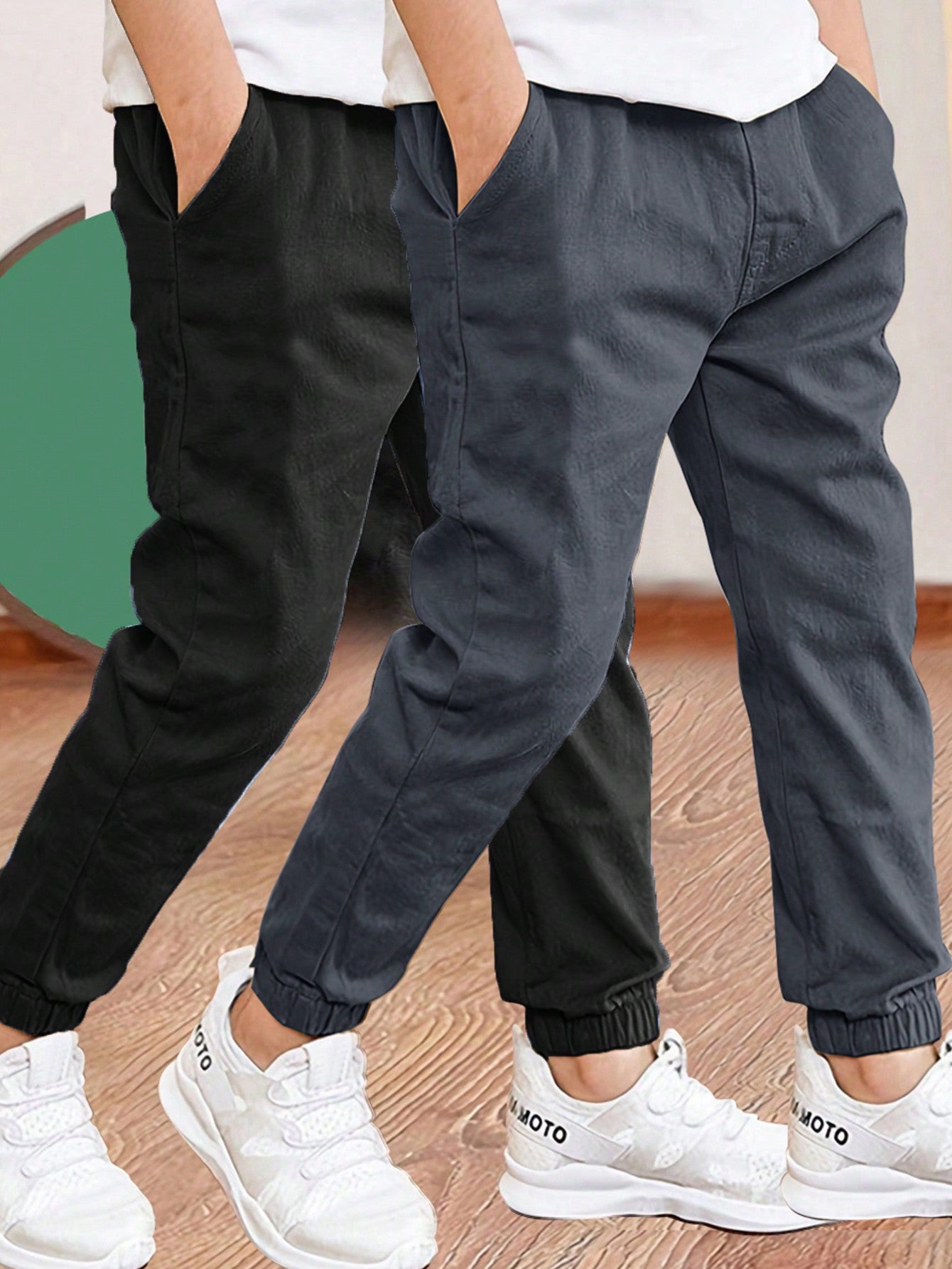 2pcs Teenage Boys Casual Summer Sports Outdoor Cargo Pants, Spring & Autumn
