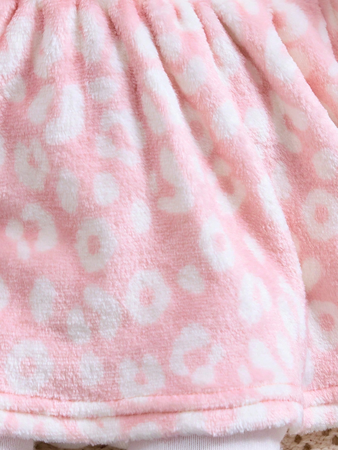 Newborn Baby Girl Adorable Cartoon & Leopard Print Long Sleeve Dress, Autumn/Winter