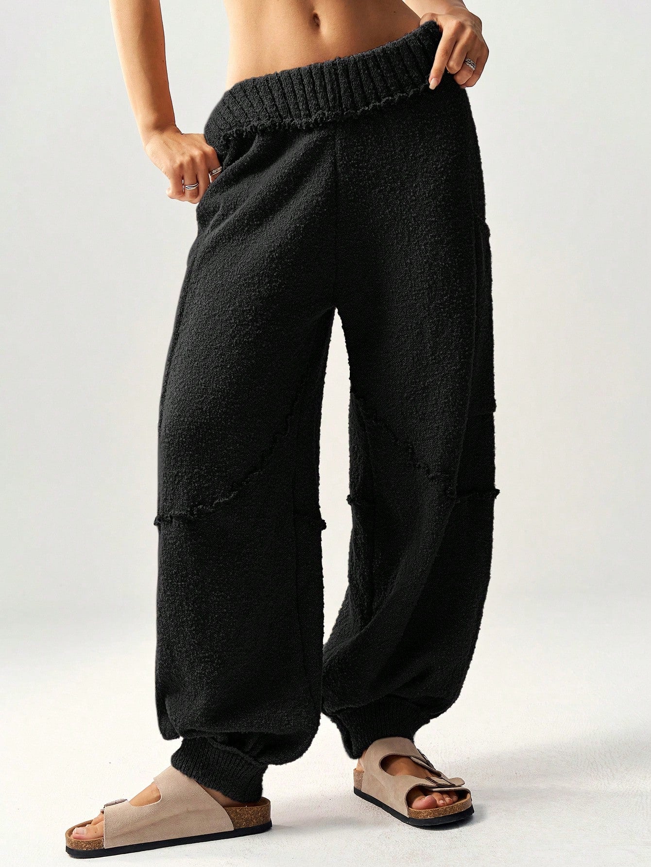 High Waist Loose Drawstring Harem Pants For Women