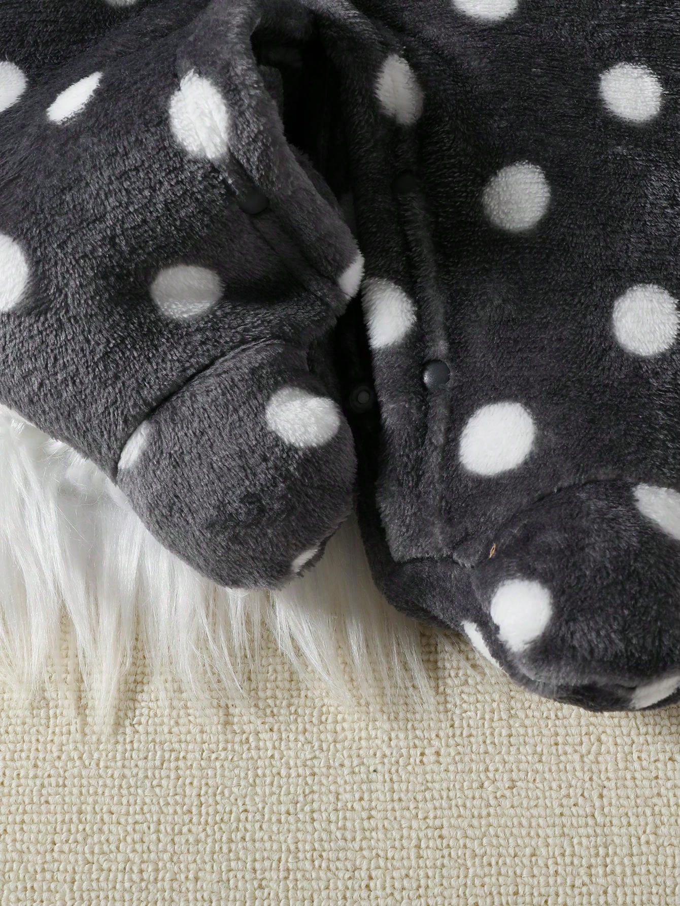 Newborn Baby Long Sleeve Polka Dot Animal Face Embroidery 3D Ear One-Piece Jumpsuit