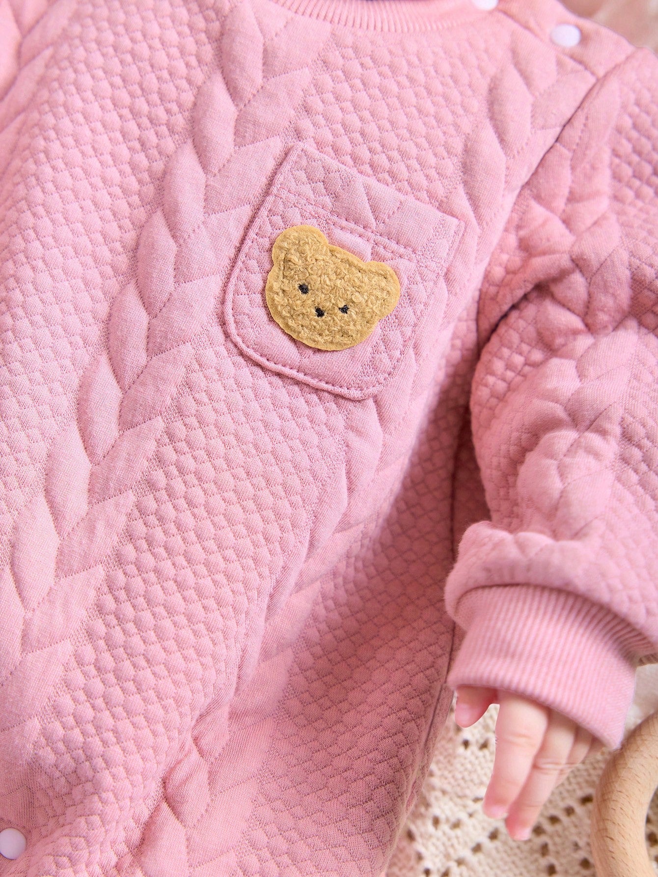 Newborn Baby Girls' Cute Cartoon Bear Print Long Sleeve Romper, Autumn/Winter