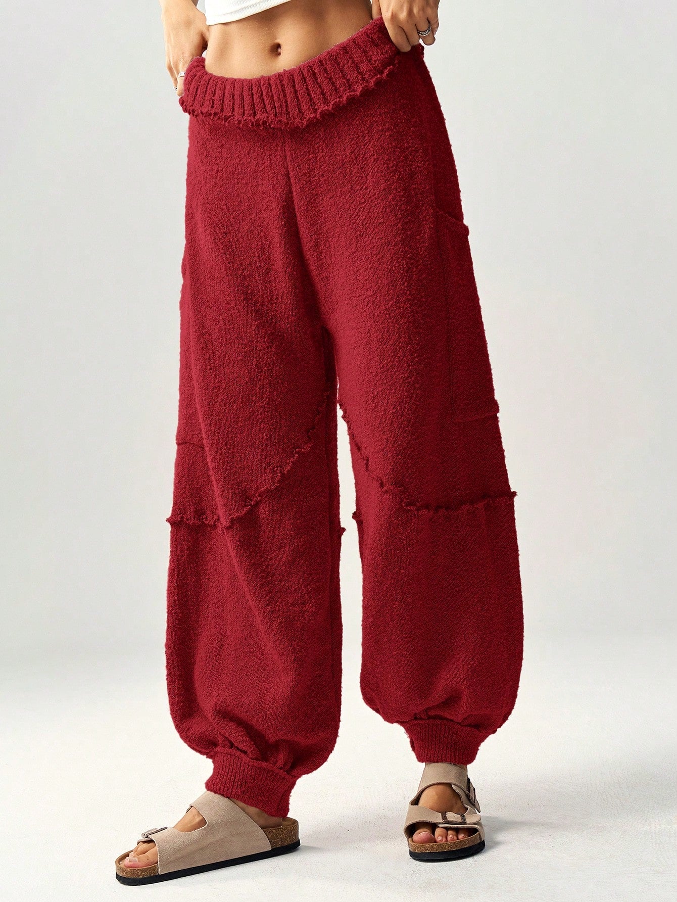 High Waist Loose Drawstring Harem Pants For Women