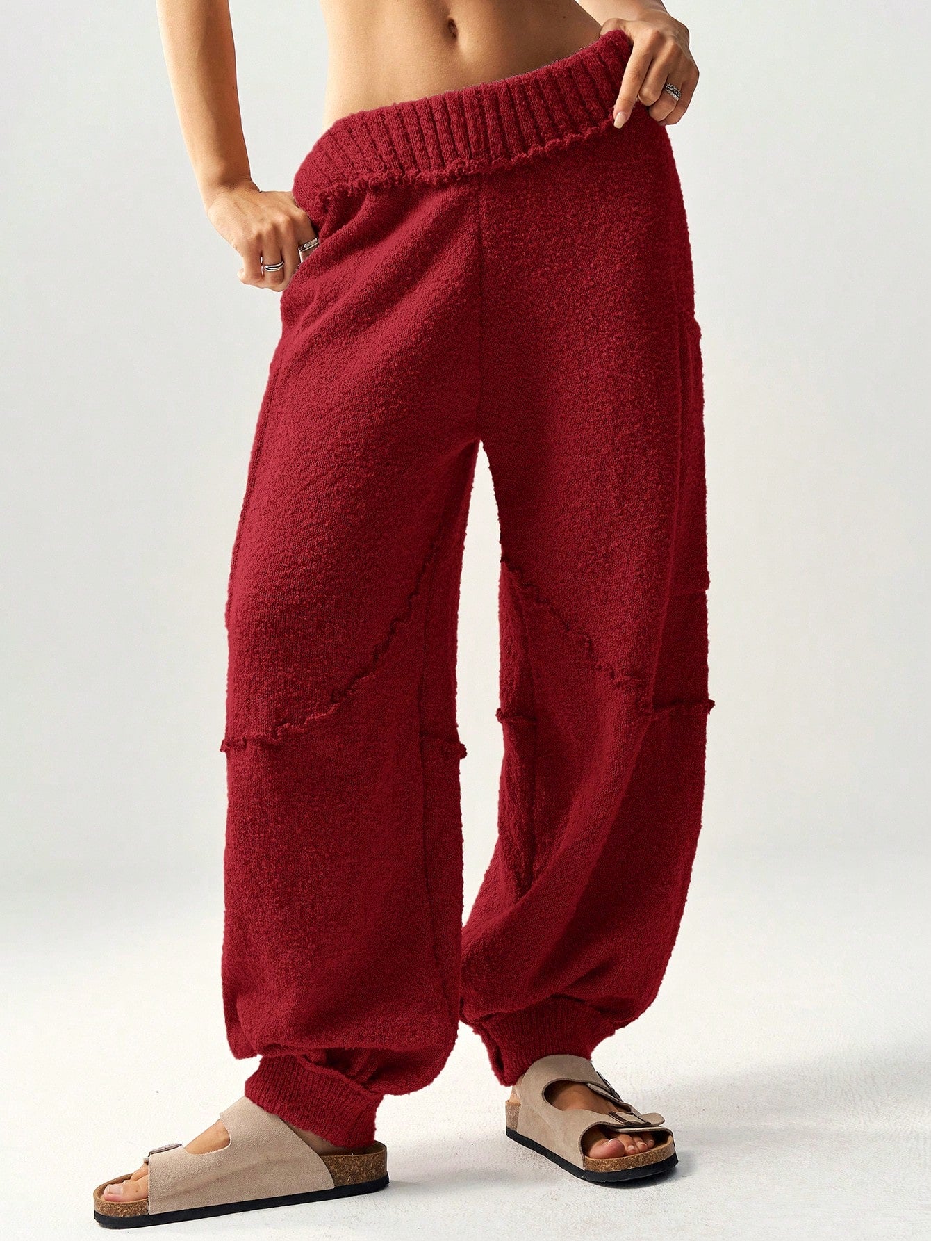 High Waist Loose Drawstring Harem Pants For Women
