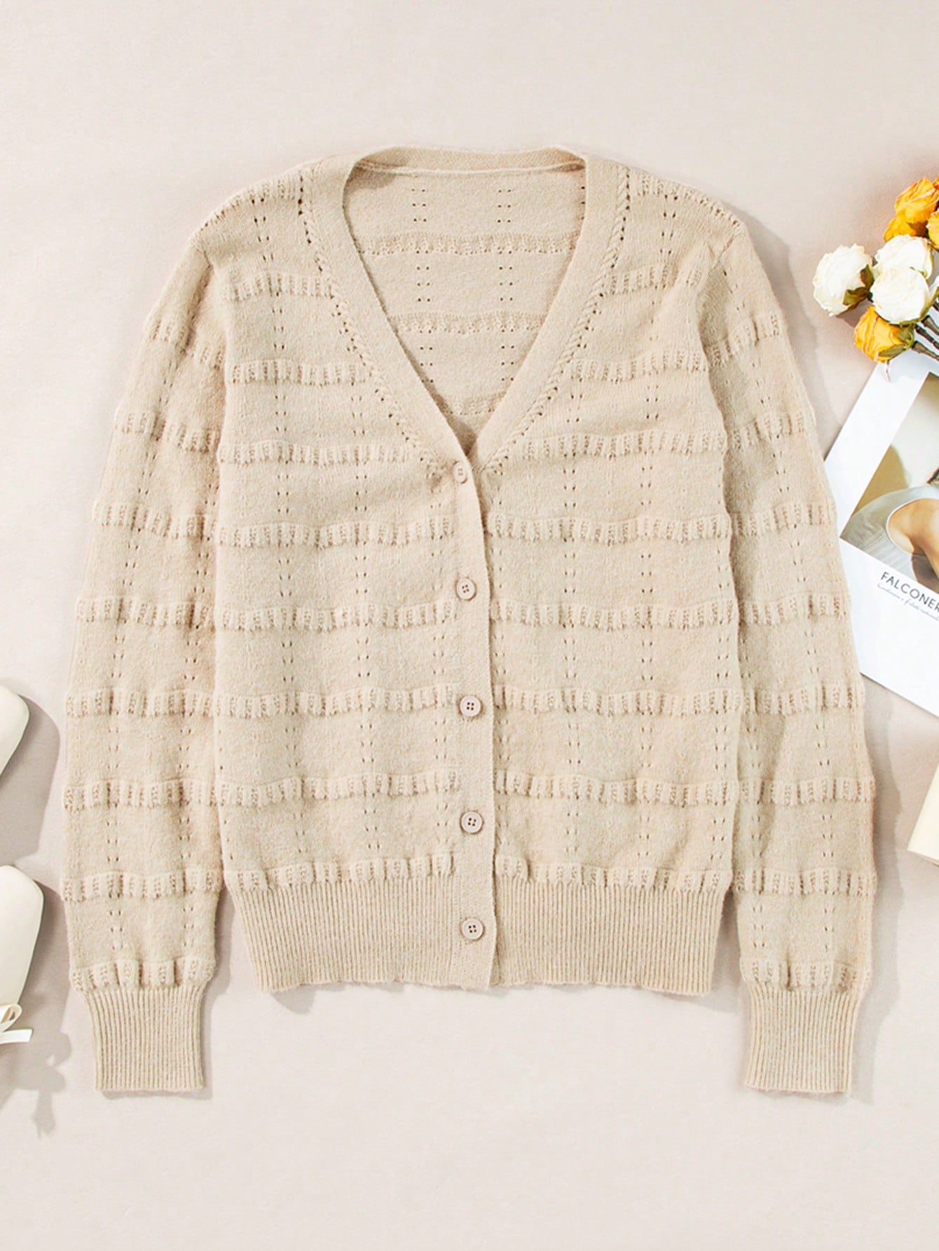 Cardigan Sweaters For Women Button Down Open Front Lightweight V Neck Sweater Crochet Tops Fall Winter Outfits