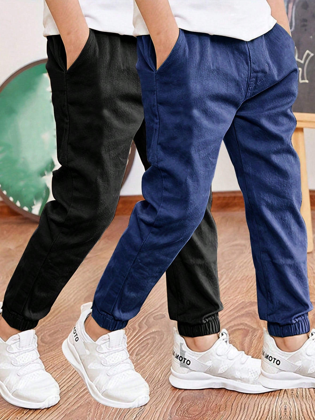 2pcs Teenage Boys Casual Summer Sports Outdoor Cargo Pants, Spring & Autumn