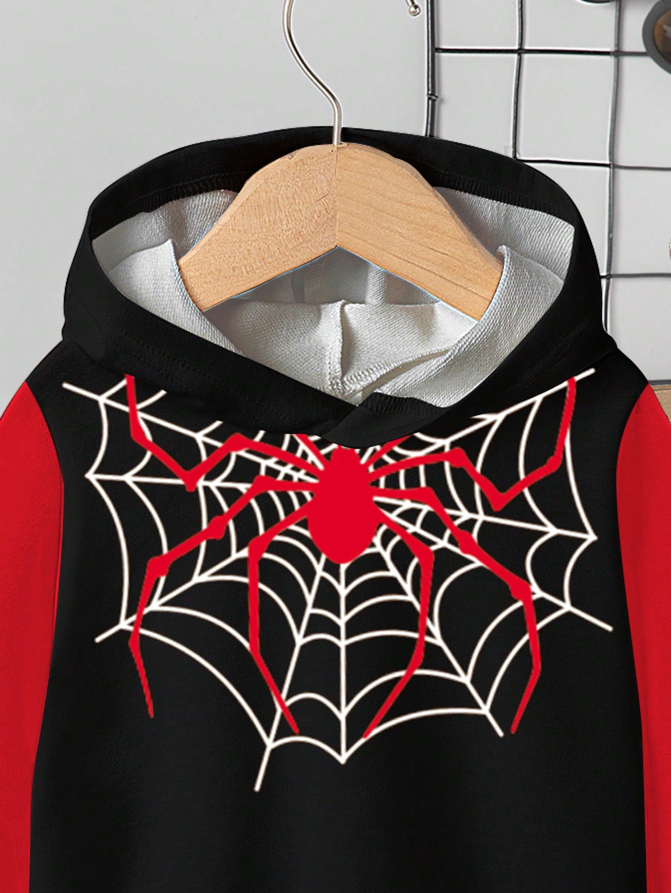 2pcs/Set Toddler Boys Spider Print Hoodie Sweatshirt And Sweatpants Set, Fashion Outfit