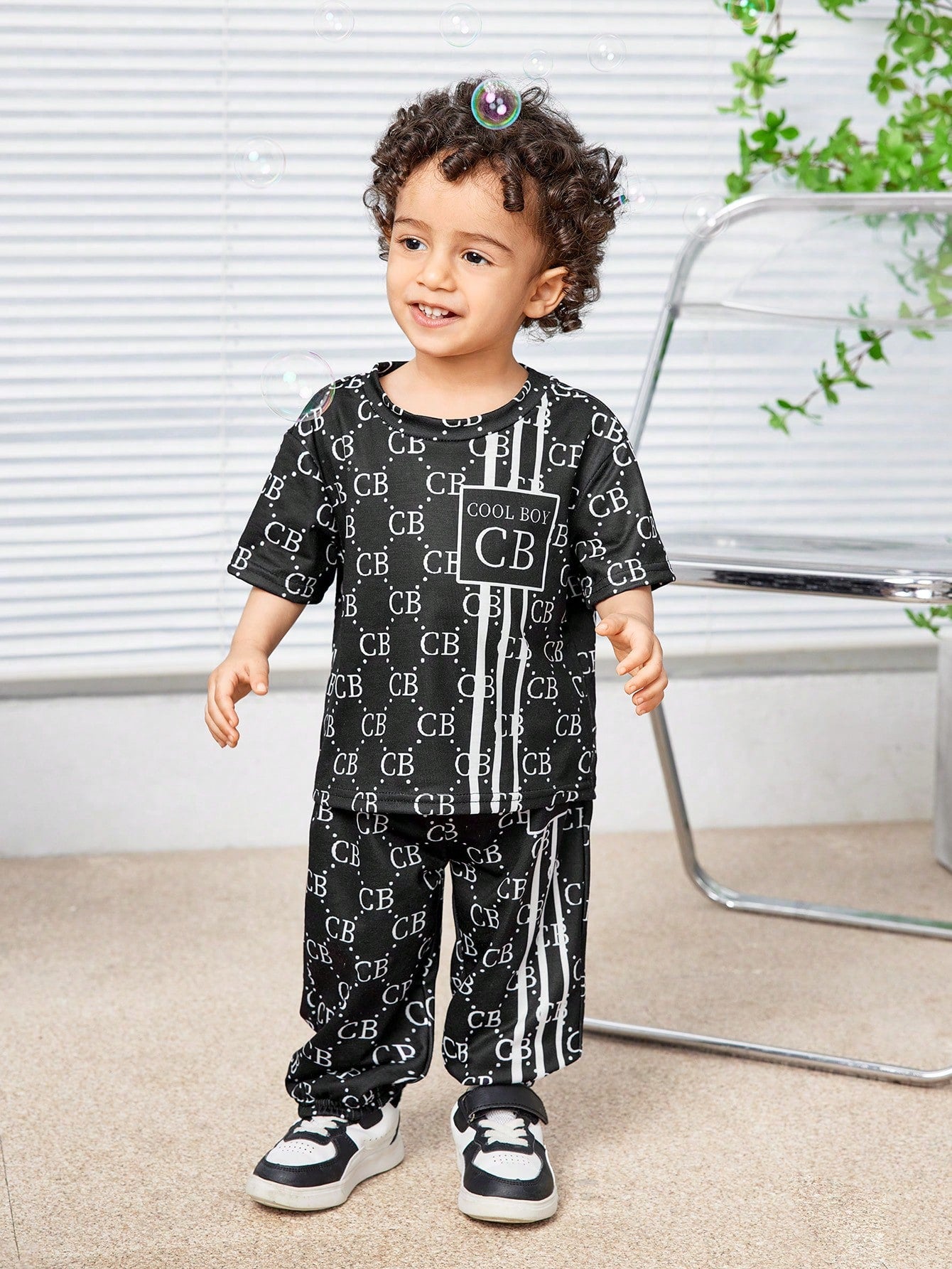 2pcs/Set Baby Boy/Girl Casual Street Fashion RaglanTop T-Shirt & Knit Cuffed Pants Outfit Suit
