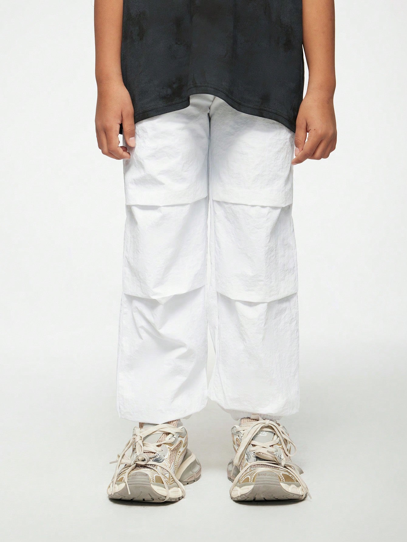 Autumn Boys' Outdoor Casual Loose Drawstring Leg Cargo Pants, Waterproof, Windproof And Durable
