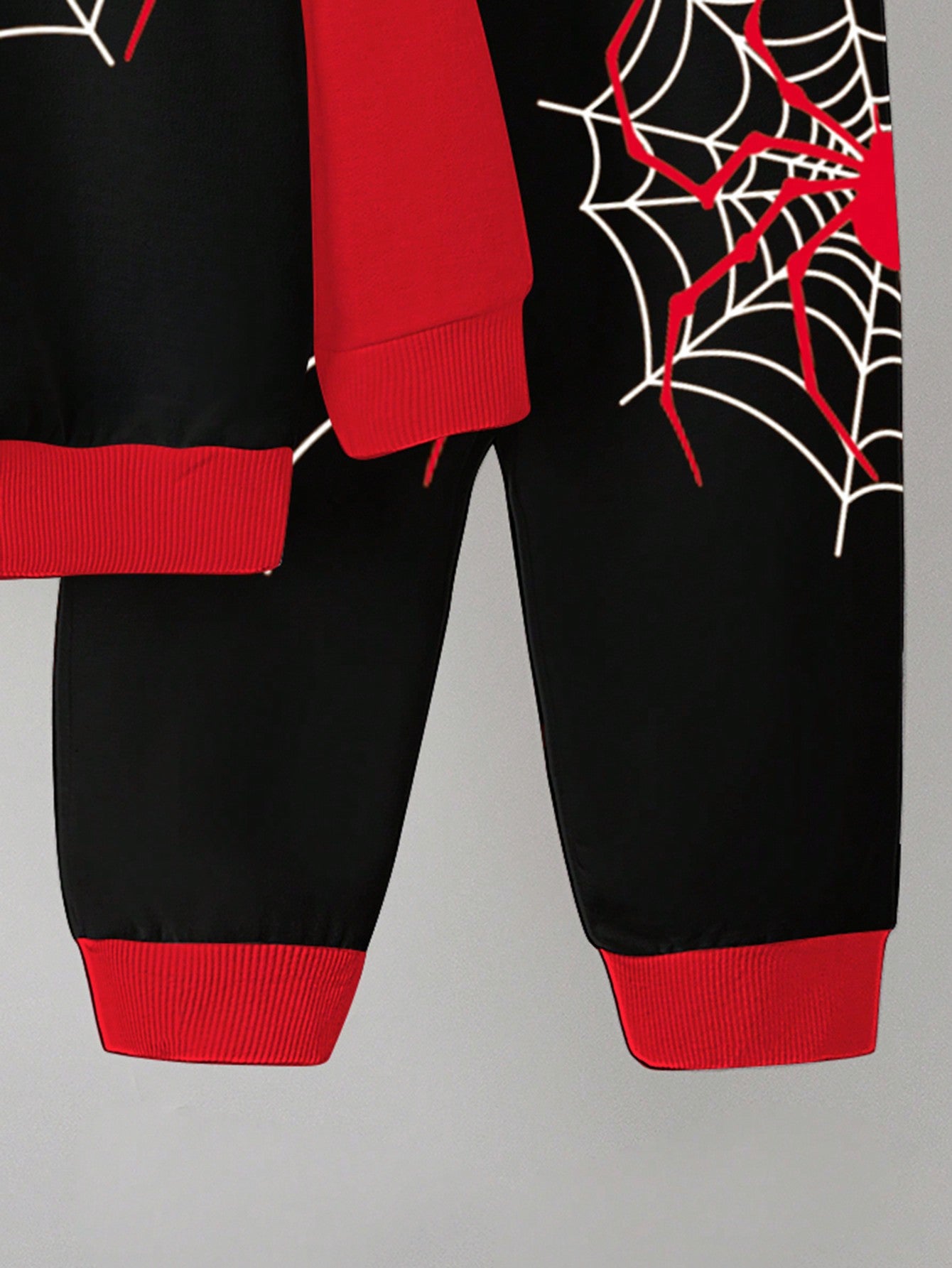 2pcs/Set Toddler Boys Spider Print Hoodie Sweatshirt And Sweatpants Set, Fashion Outfit