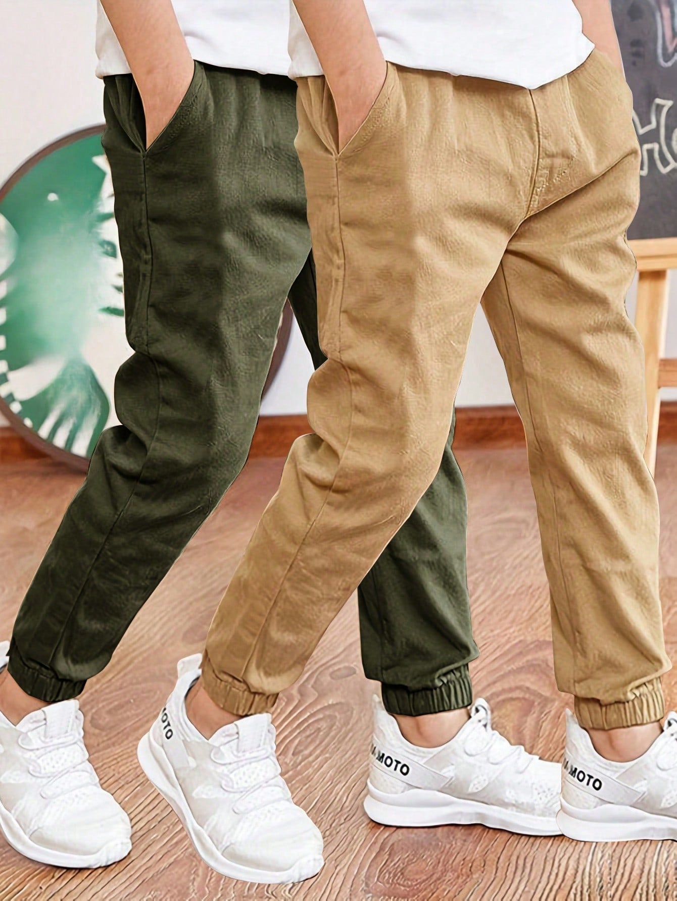 2pcs Teenage Boys Casual Summer Sports Outdoor Cargo Pants, Spring & Autumn